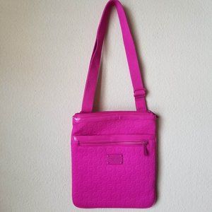 Michael Kors Monogram Neoprene Crossbody Fucshia